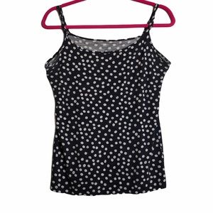 Loft Navy and White Polka Dot Camisole XL